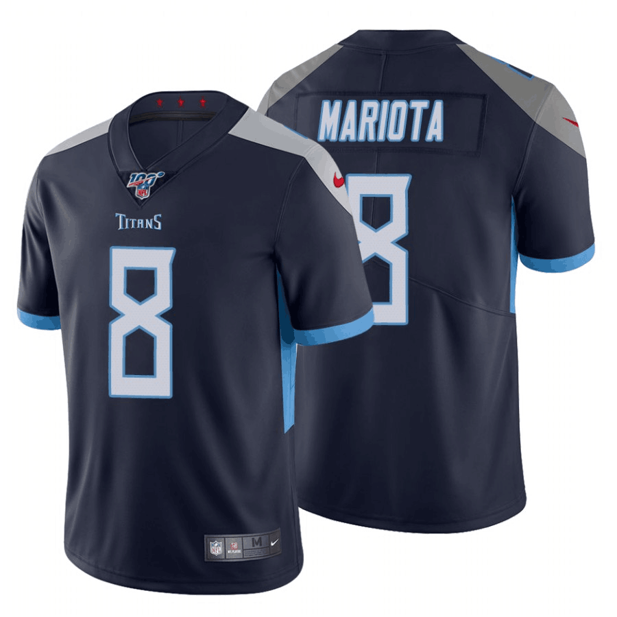 Men's Tennessee Titans #8 Marcus Mariota Navy 2019 100th Season Vapor Untouchable Limited Stitched NFL Jersey
